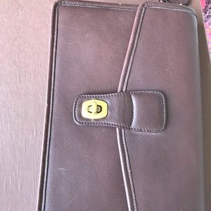 Coach all leather mini bag